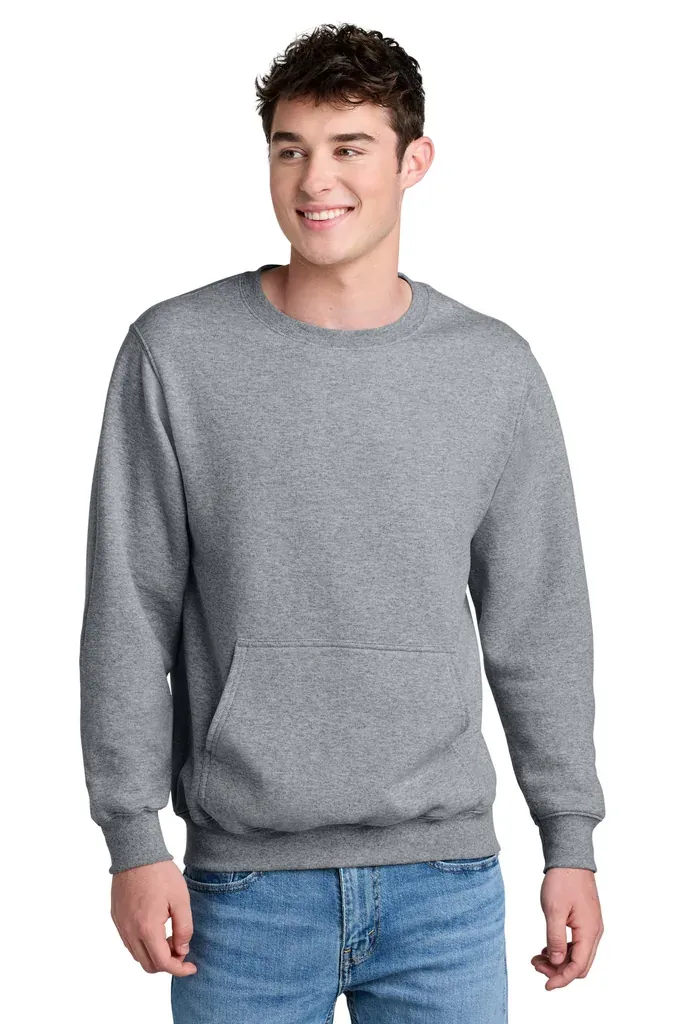Port & Co Core Fleece Crewneck Pocket Sweatshirt PC78PKT - additional view 9