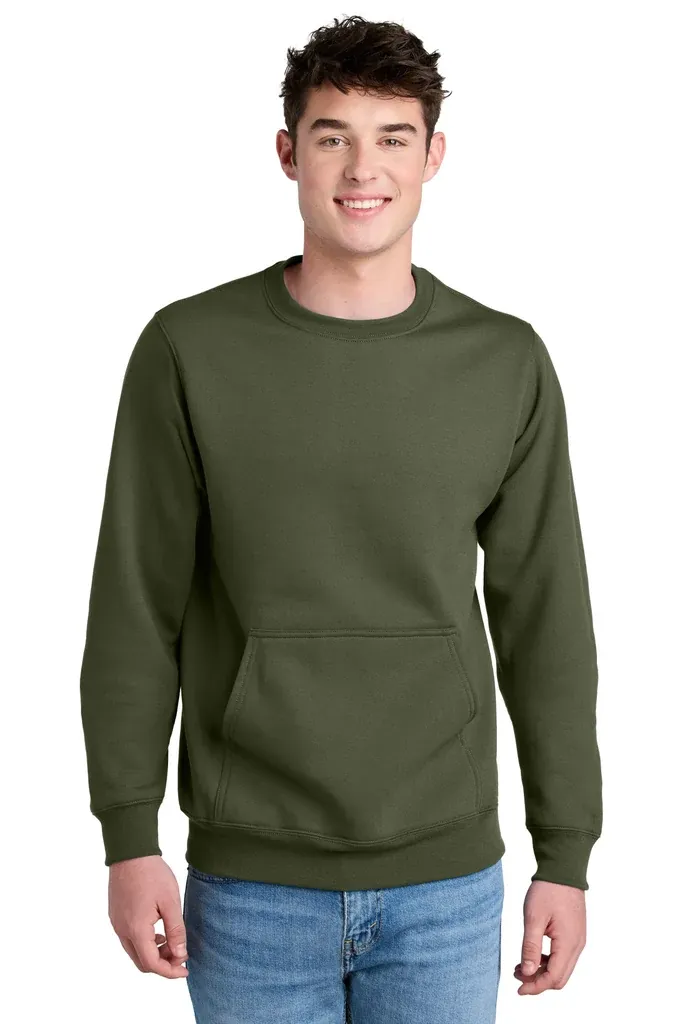 Port & Co Core Fleece Crewneck Pocket Sweatshirt PC78PKT - additional view 10