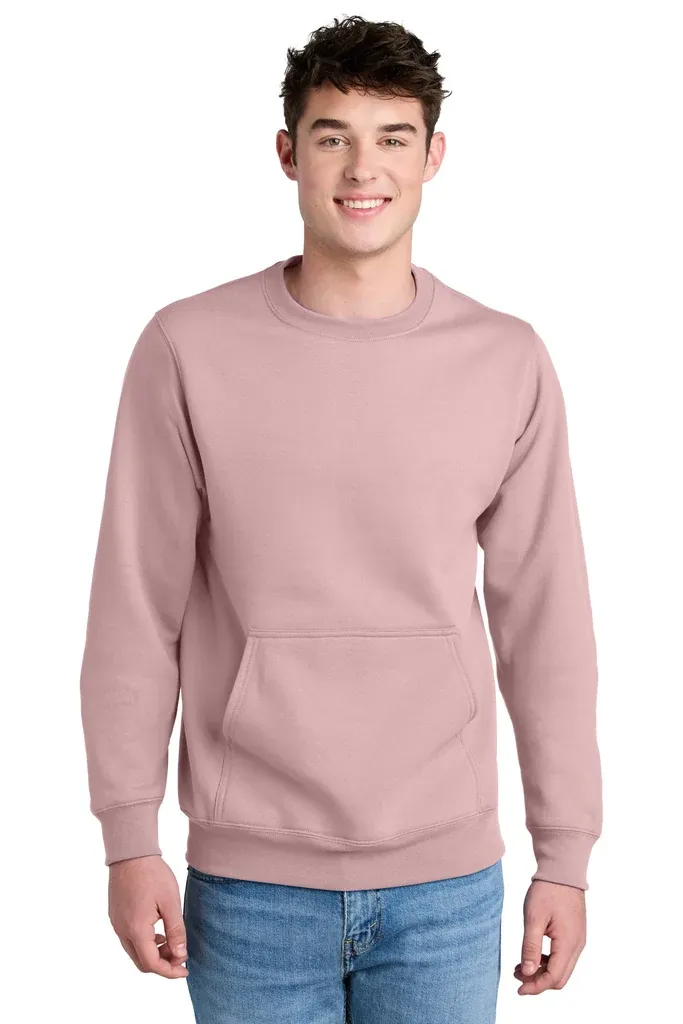 Port & Co Core Fleece Crewneck Pocket Sweatshirt PC78PKT - additional view 6