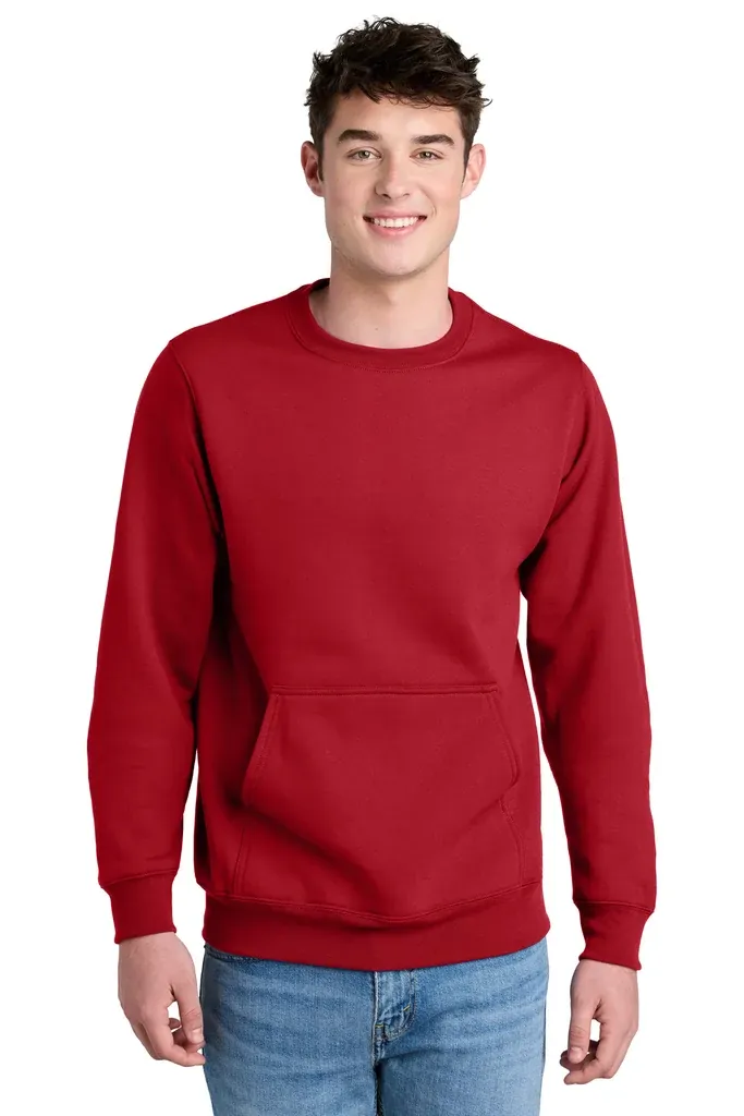 Port & Co Core Fleece Crewneck Pocket Sweatshirt PC78PKT - additional view 1