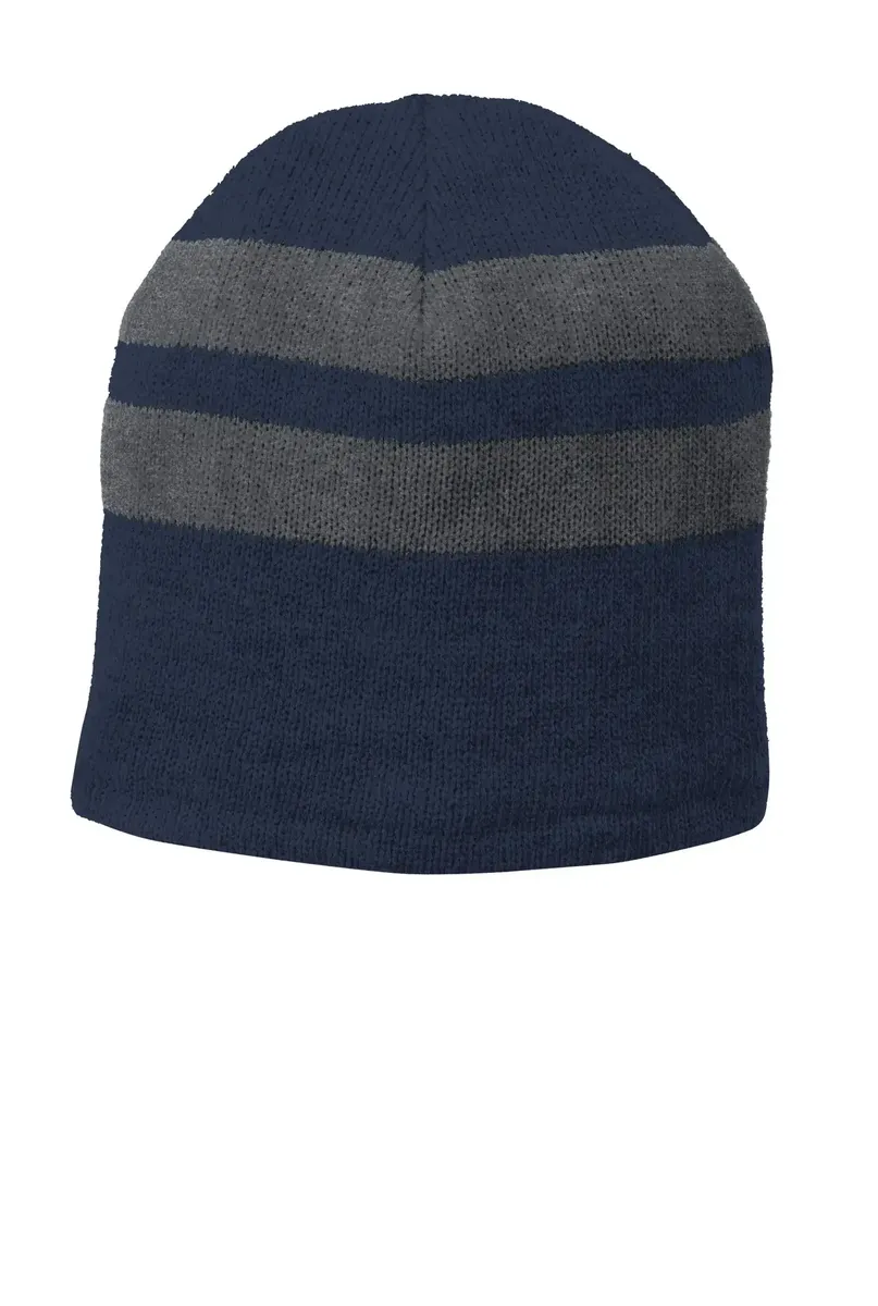 Port & Co Fleece-Lined Striped Beanie Cap. C922 - additional view 4