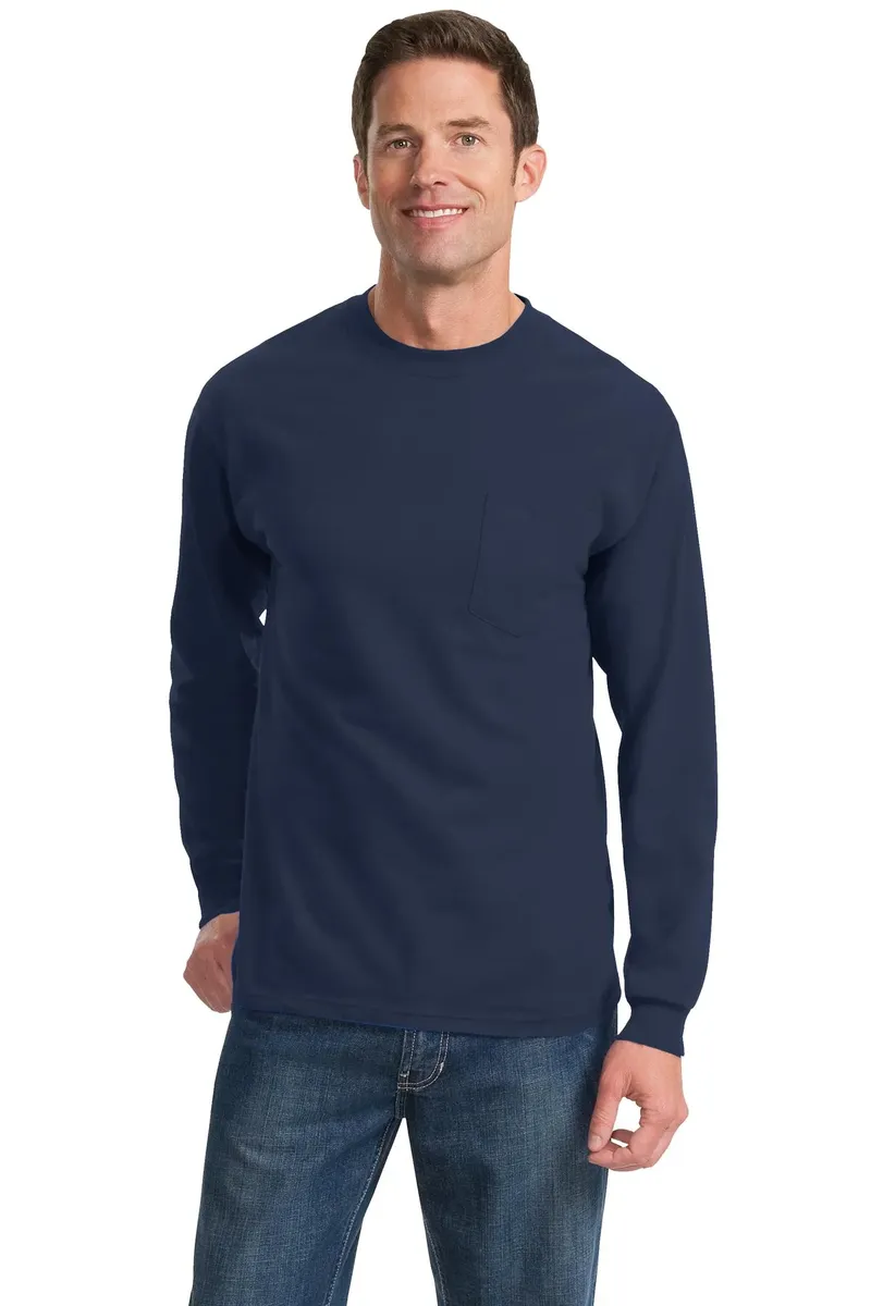 Port & Co Long Sleeve Essential Pocket Tee.  PC61LSP - additional view 10