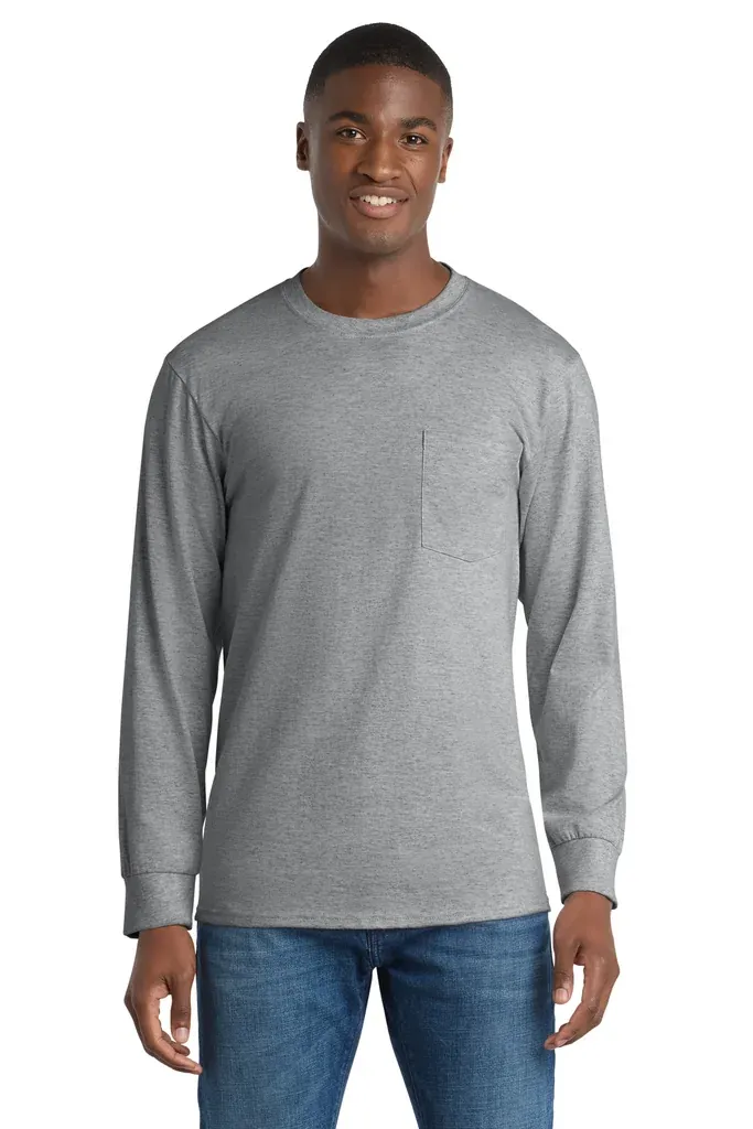 Port & Co Tall Long Sleeve Essential Pocket Tee. PC61LSPT - additional view 4