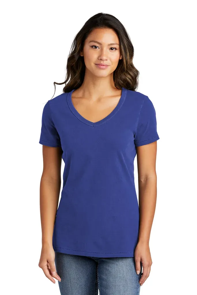 Port & Co Women's Beach Wash® Garment-Dyed V-Neck Tee LPC099V - additional view 1