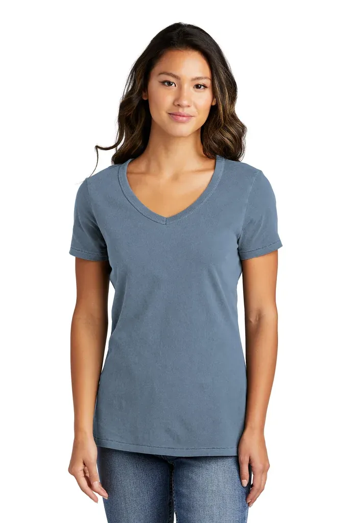 Port & Co Women's Beach Wash® Garment-Dyed V-Neck Tee LPC099V - additional view 4