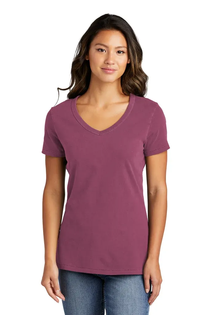 Port & Co Women's Beach Wash® Garment-Dyed V-Neck Tee LPC099V - additional view 5