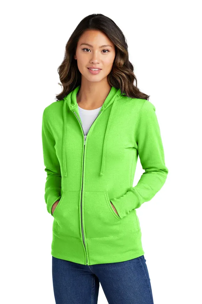 Port & Co Women's Core Fleece Full-Zip Hooded Sweatshirt. LPC78ZH - additional view 3