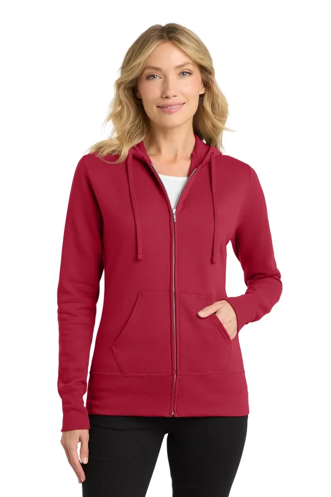 Port & Co Women's Core Fleece Full-Zip Hooded Sweatshirt. LPC78ZH - additional view 4
