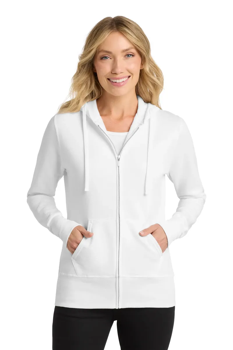 Port & Co Women's Core Fleece Full-Zip Hooded Sweatshirt. LPC78ZH