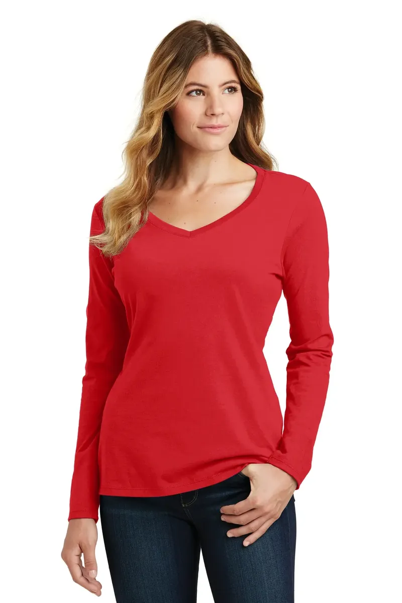 Port & Co Women's Long Sleeve Fan Favorite V-Neck Tee. LPC450VLS - additional view 7