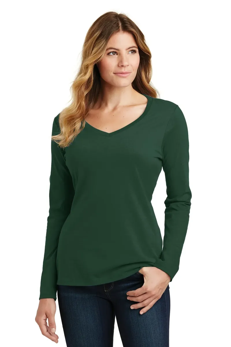 Port & Co Women's Long Sleeve Fan Favorite V-Neck Tee. LPC450VLS - additional view 1