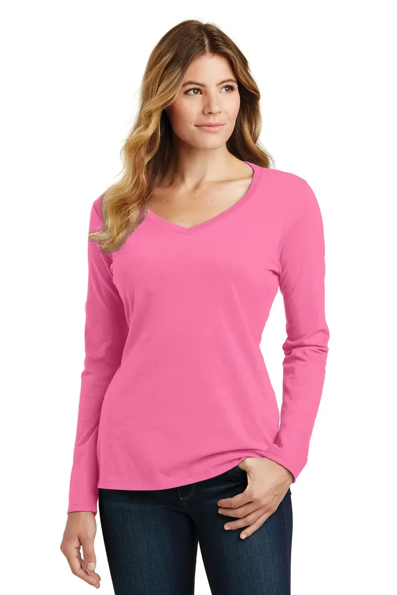 Port & Co Women's Long Sleeve Fan Favorite V-Neck Tee. LPC450VLS - additional view 5