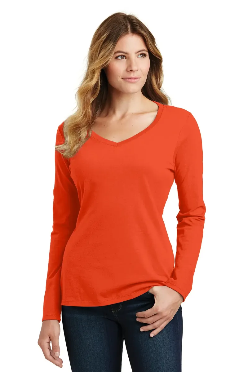 Port & Co Women's Long Sleeve Fan Favorite V-Neck Tee. LPC450VLS - additional view 11