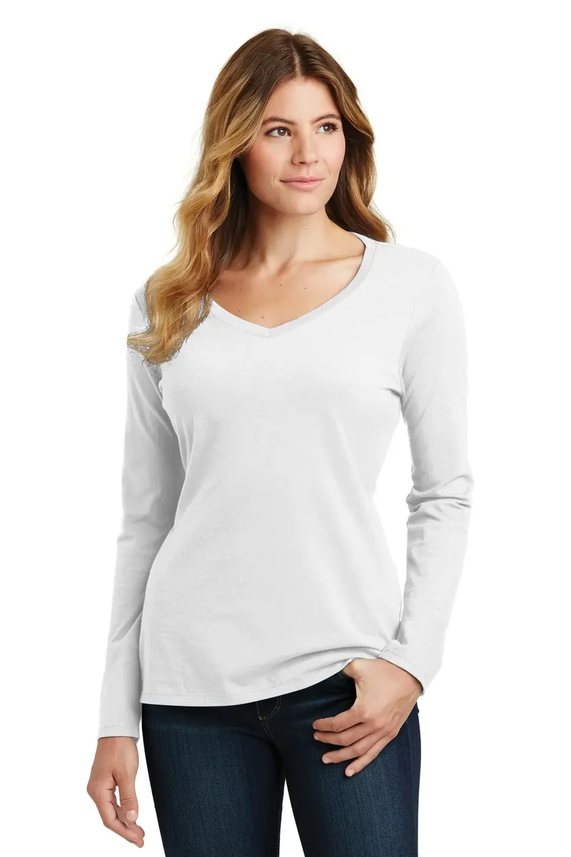 Port & Co Women's Long Sleeve Fan Favorite V-Neck Tee. LPC450VLS - additional view 2