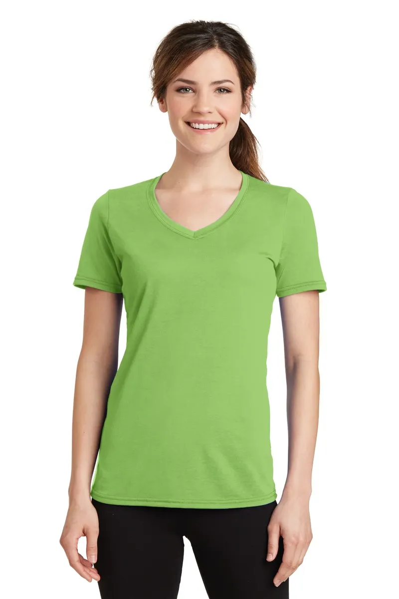 Port & Co Women's Performance Blend V-Neck Tee. LPC381V