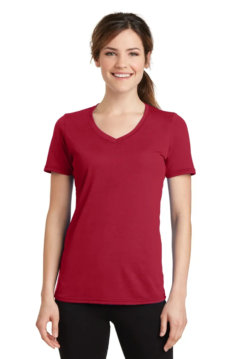 Port & Co Women's Performance Blend V-Neck Tee. LPC381V - additional view 3