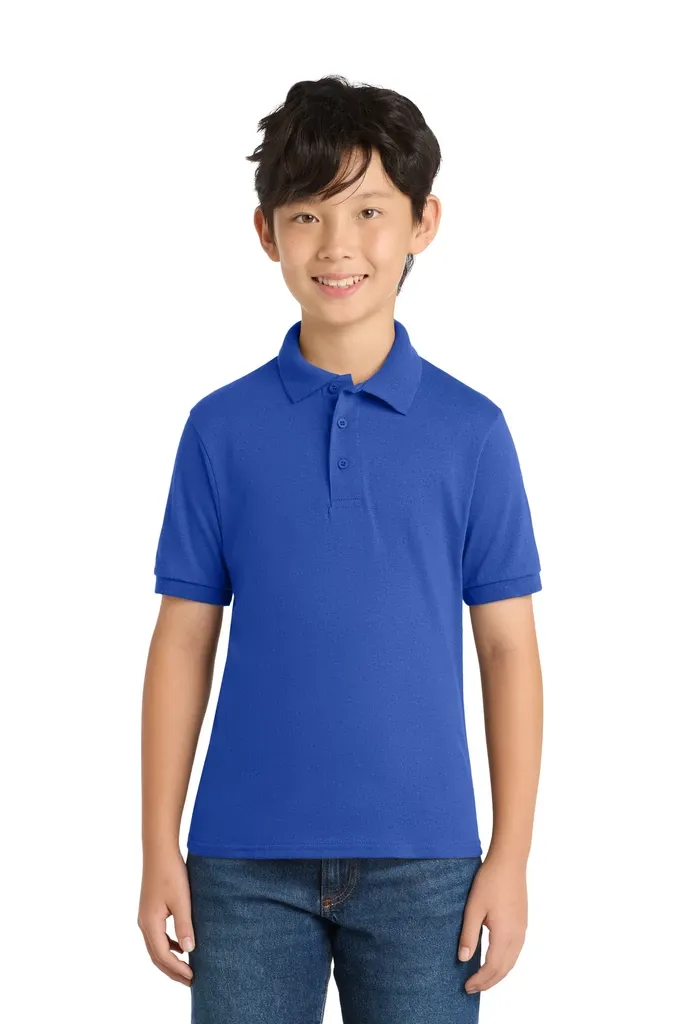 Port & Co Youth Core Blend Jersey Knit Polo. KP55Y