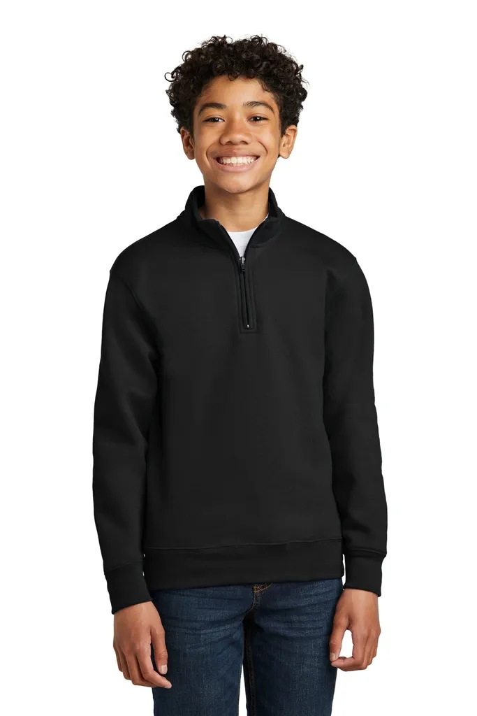 Port & Co Youth Core Fleece 1/4-Zip Pullover Sweatshirt PC78YQ