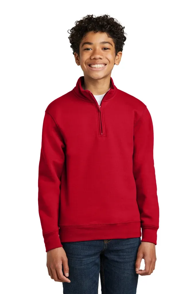 Port & Co Youth Core Fleece 1/4-Zip Pullover Sweatshirt PC78YQ - additional view 1