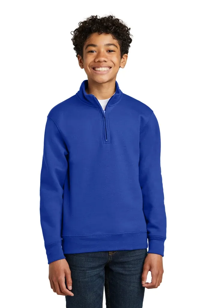 Port & Co Youth Core Fleece 1/4-Zip Pullover Sweatshirt PC78YQ - additional view 5