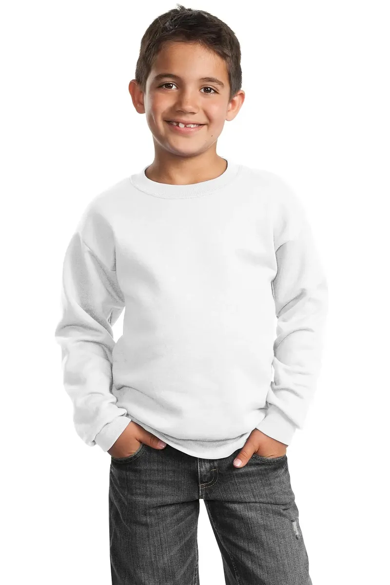 Port & Co Youth Core Fleece Crewneck Sweatshirt.  PC90Y