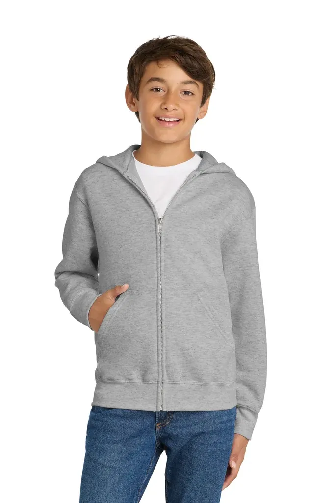 Port & Co Youth Core Fleece Full-Zip Hooded Sweatshirt.  PC90YZH - additional view 2