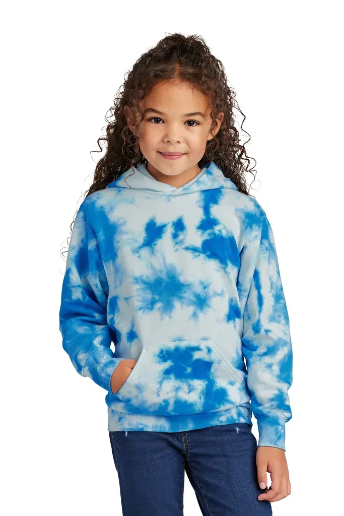Port & Co Youth Crystal Tie-Dye Pullover Hoodie PC144Y - additional view 3