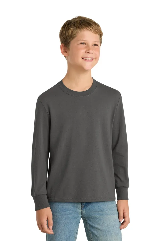 Port & Co Youth Long Sleeve Core Cotton Tee. PC54YLS - additional view 2