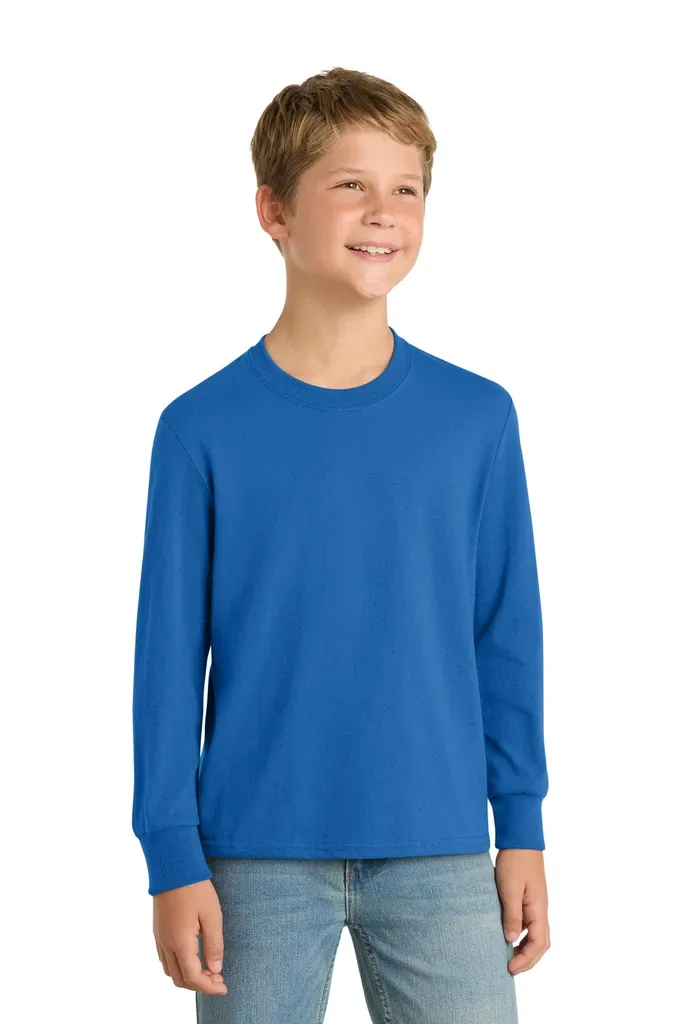 Port & Co Youth Long Sleeve Core Cotton Tee. PC54YLS - additional view 1