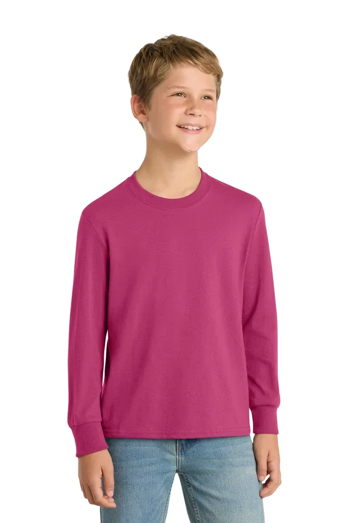 Port & Co Youth Long Sleeve Core Cotton Tee. PC54YLS - additional view 5