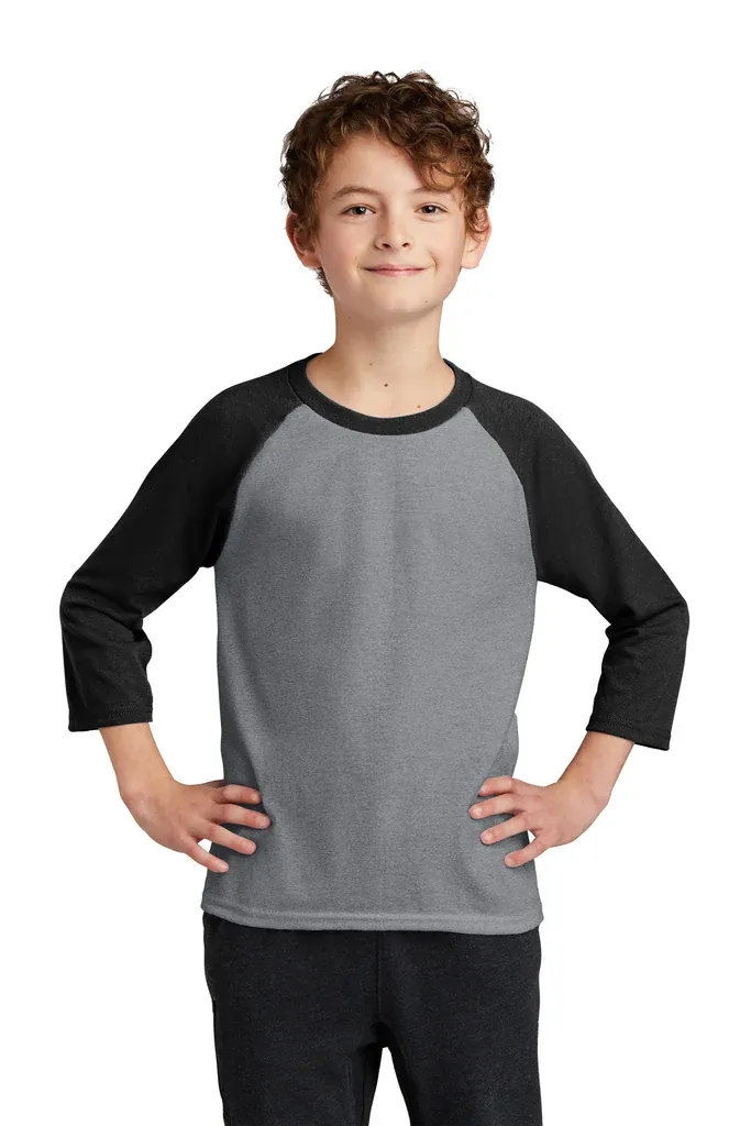 Port & Company® Youth Core Blend 3/4-Sleeve Raglan Tee. PC55YRS - additional view 4