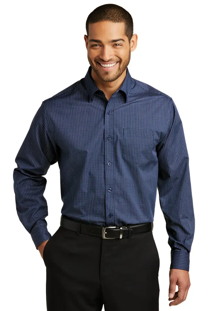 DISCONTINUED Port Authority® Micro Tattersall Easy Care Shirt. W643 - additional view 1