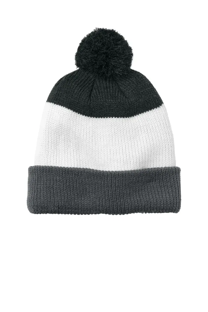 Port Authority® Cozy Striped Pom Beanie C979 - additional view 3