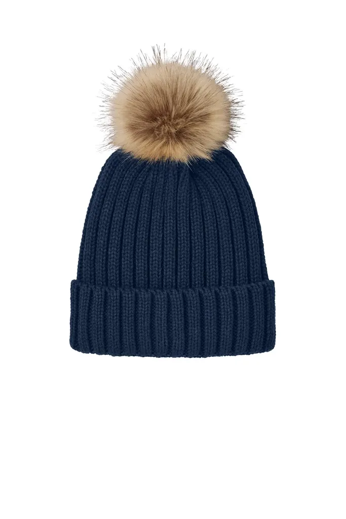 Port Authority® Faux Fur Pom Beanie C990 - additional view 4