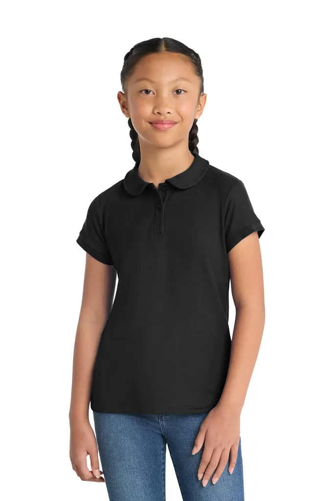 Port Authority® Girls Silk Touch Peter Pan Collar Polo. YG503 - additional view 2