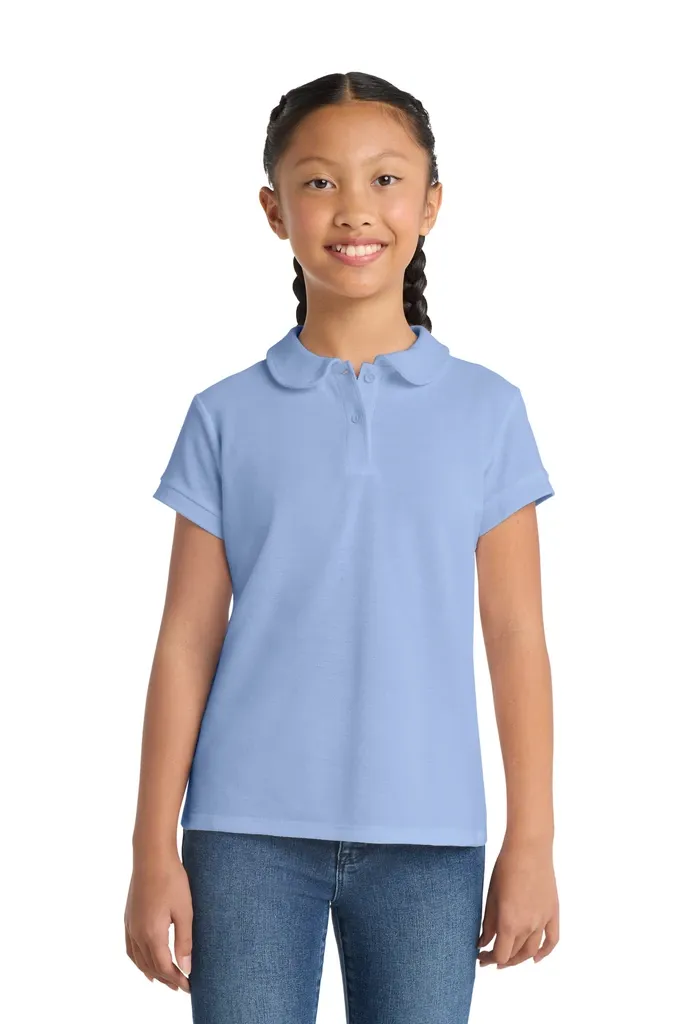 Port Authority® Girls Silk Touch Peter Pan Collar Polo. YG503 - additional view 1