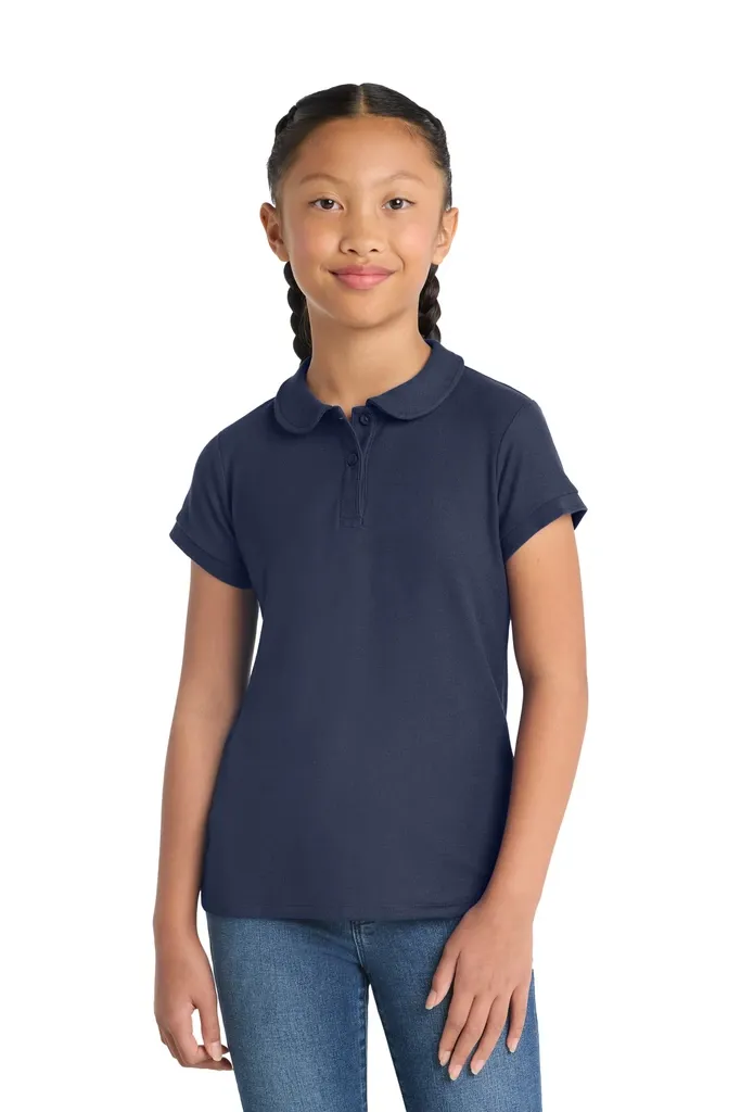 Port Authority® Girls Silk Touch Peter Pan Collar Polo. YG503