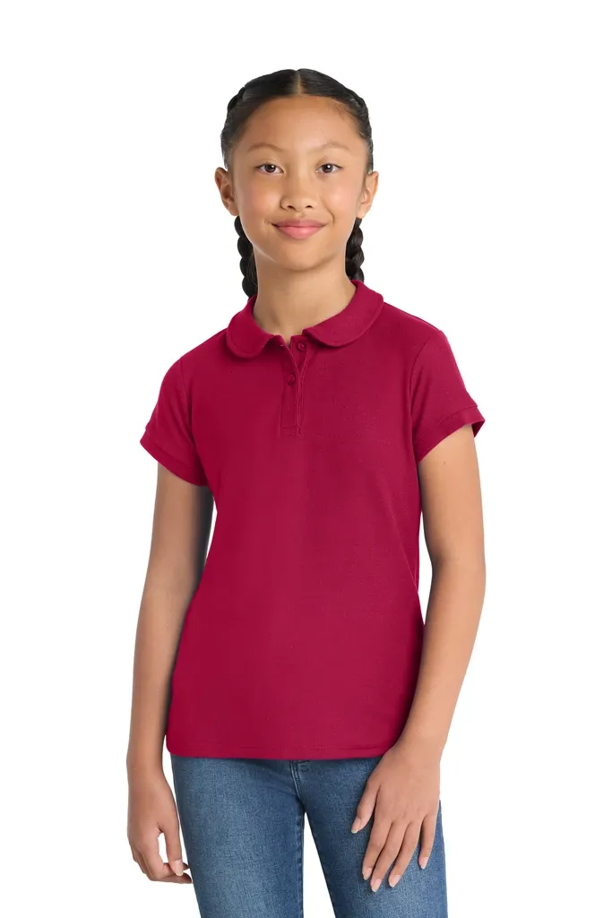 Port Authority® Girls Silk Touch Peter Pan Collar Polo. YG503 - additional view 4