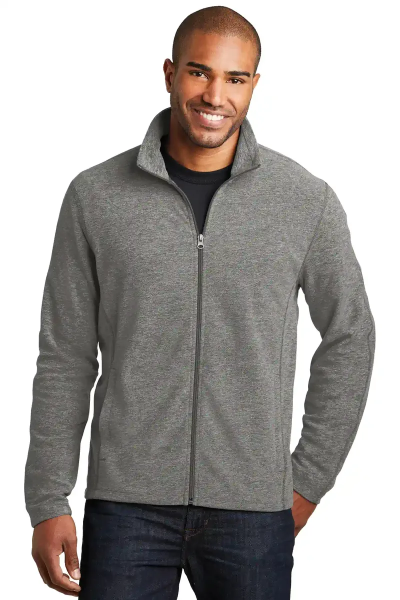 Port Authority® Heather Microfleece Full-Zip Jacket. F235 - additional view 1