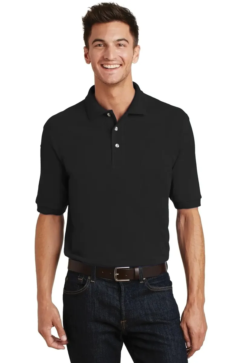 Port Authority® Heavyweight Cotton Pique Polo with Pocket.  K420P - additional view 4