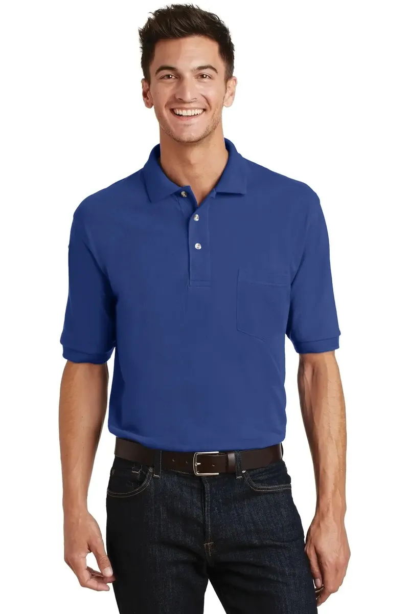 Port Authority® Heavyweight Cotton Pique Polo with Pocket.  K420P - additional view 2