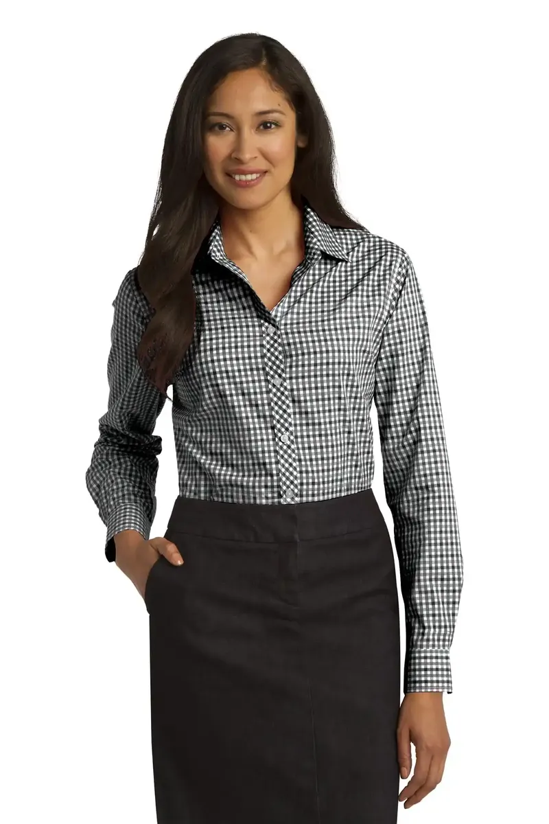 Port Authority® Ladies Long Sleeve Gingham Easy Care Shirt. L654 - additional view 1