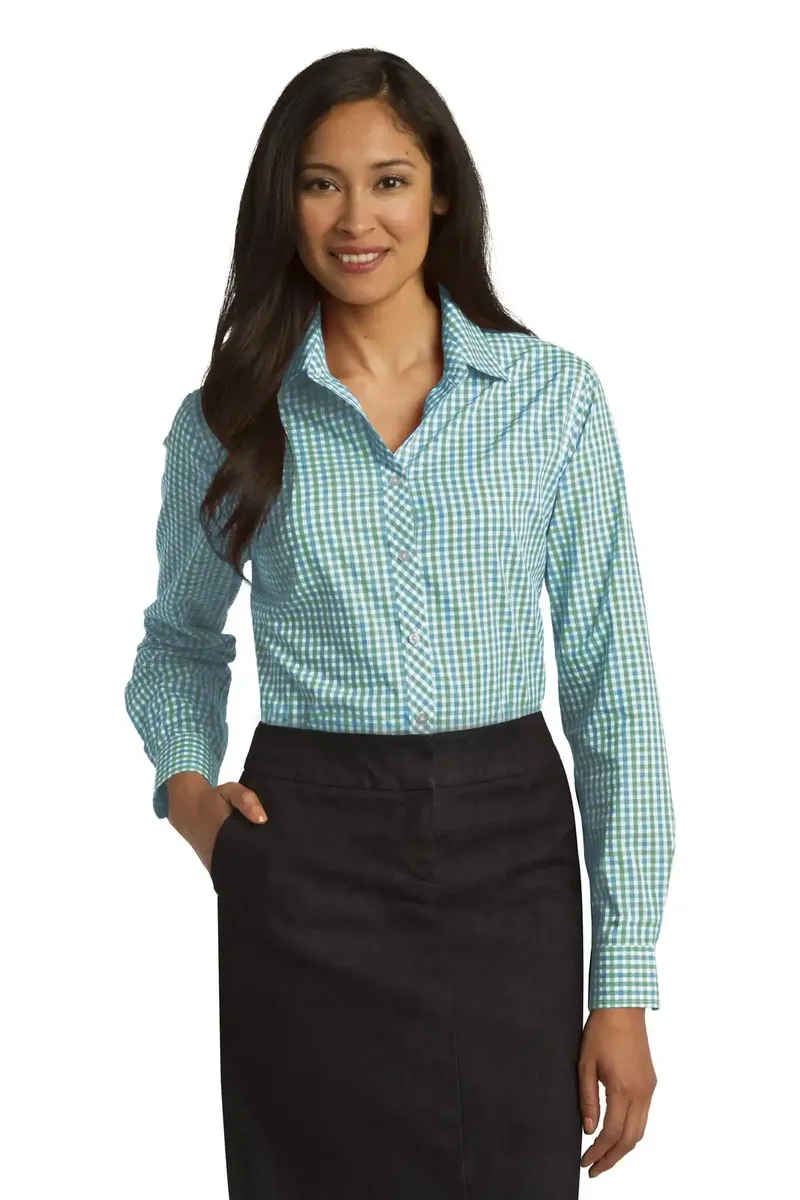 Port Authority® Ladies Long Sleeve Gingham Easy Care Shirt. L654 - additional view 2