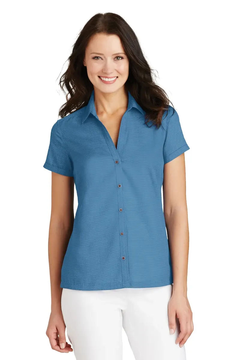 Port Authority® Ladies Textured Camp Shirt. L662 - additional view 1