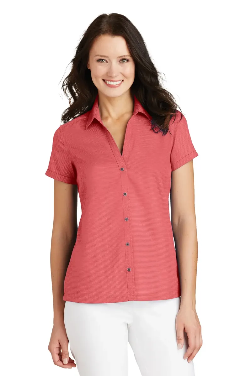 Port Authority® Ladies Textured Camp Shirt. L662 - additional view 3
