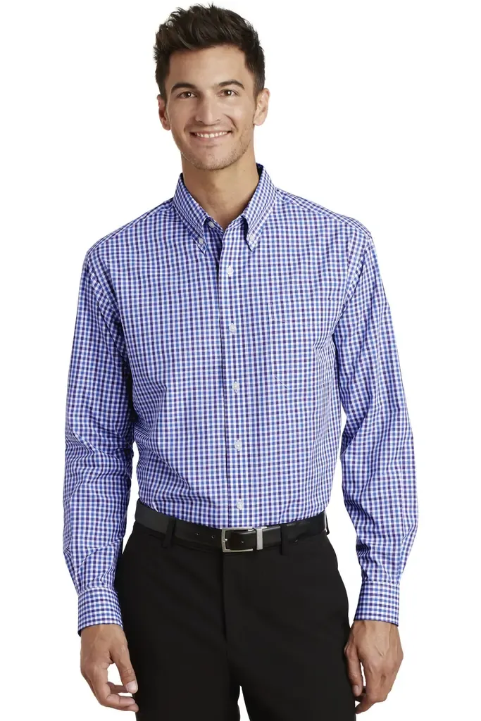 Port Authority® Long Sleeve Gingham Easy Care Shirt. S654 - additional view 2