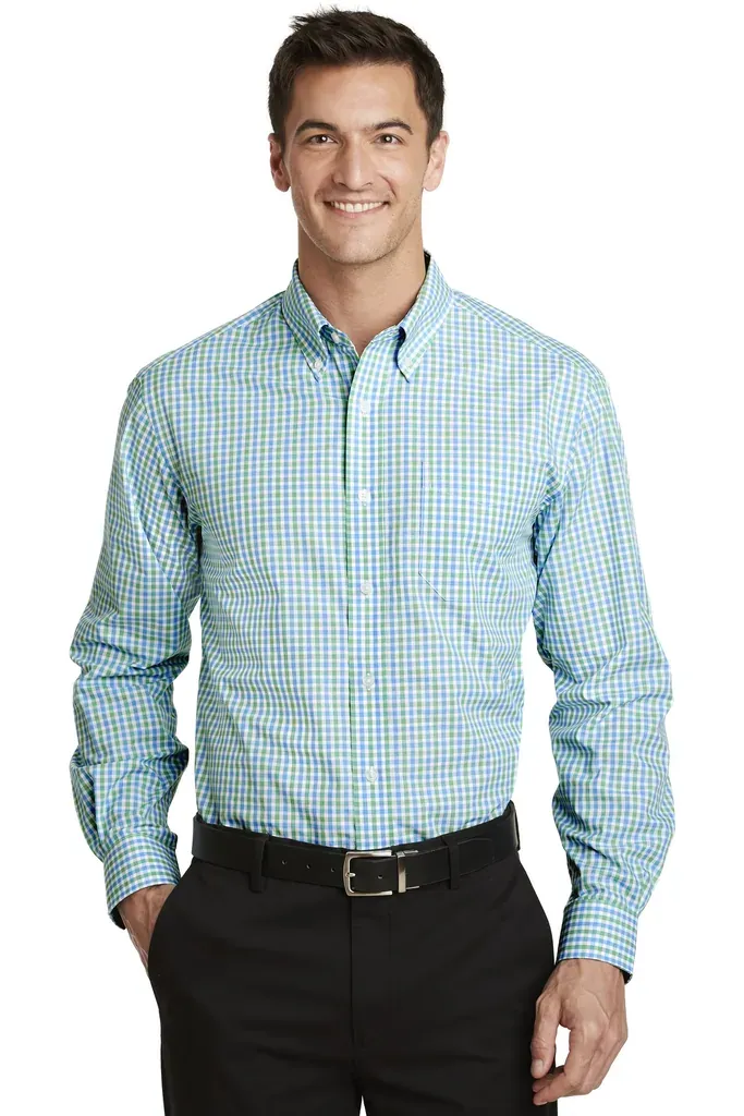 Port Authority® Long Sleeve Gingham Easy Care Shirt. S654 - additional view 1