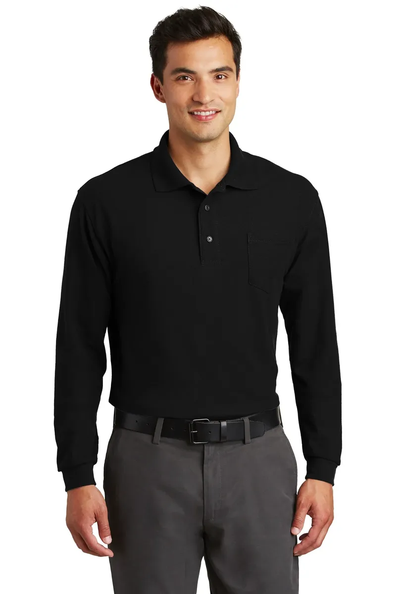 Port Authority® Long Sleeve Silk Touch Polo with Pocket.  K500LSP