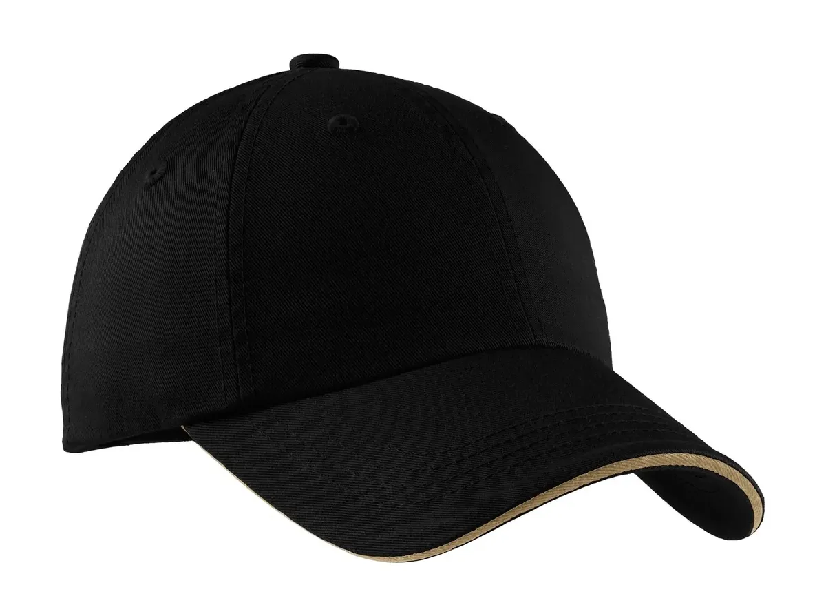 Port Authority® Sandwich Bill Cap with Striped Closure.  C830 - additional view 1