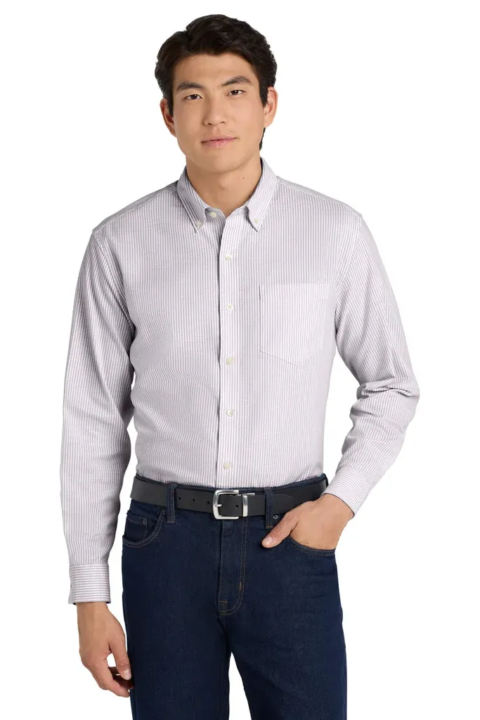 Port Authority ® SuperPro  Oxford Stripe Shirt. W657 - additional view 1